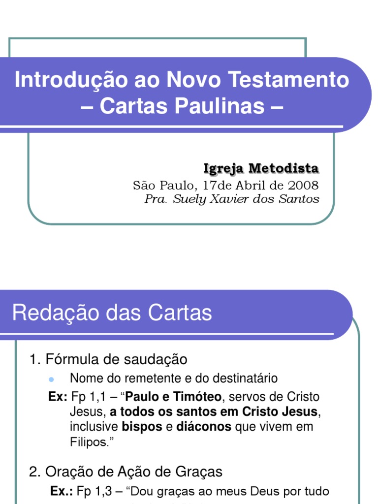 Cartas Do Novo Testamento | PDF | Epístola a Filemon | Apóstolo Paulo