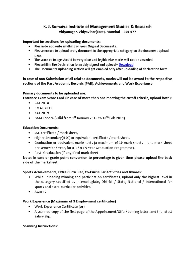 Instructions Documents Upload  PDF  Learning