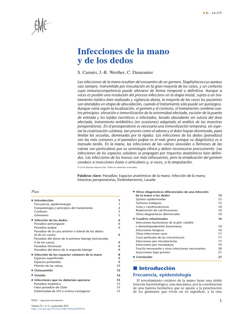 Infecciones de La Mano y de Los Dedos | PDF | Staphylococcus Aureus ...