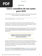 Cinco Conselhos de Um Santo Para 2019