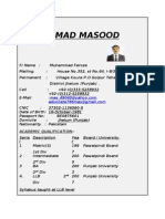 CV of Masood