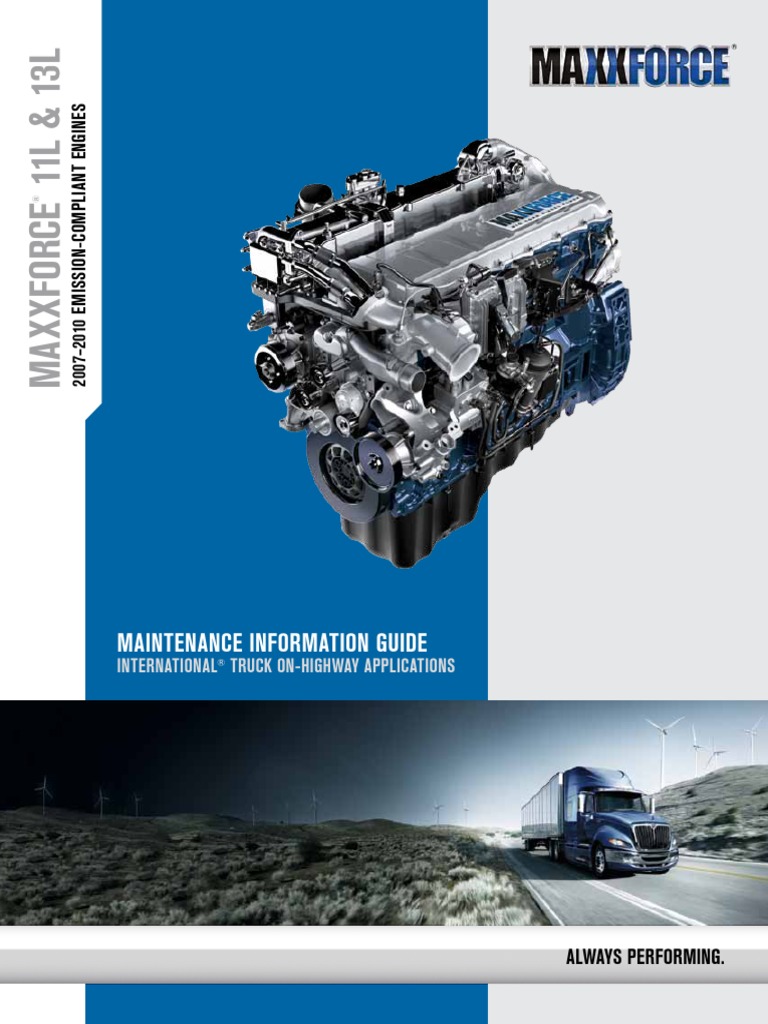 MaxxForce 11, 13 Maintenance Guide PDF | PDF | Motor Oil | Diesel Engine
