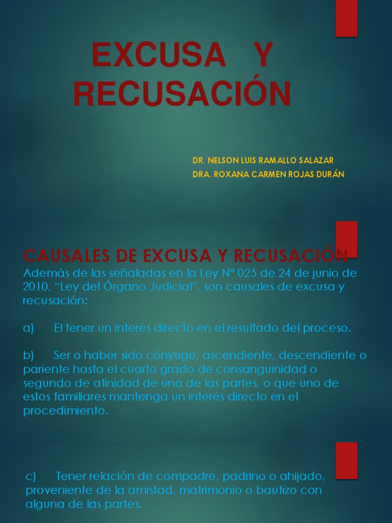 Causales de Excusa y Recusación Judicial | PDF | Ley Pública | Virtud