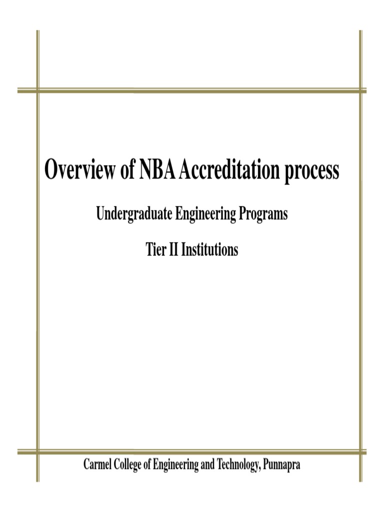 NBA Accreditation for Tier II Engineering | PDF