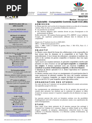 Lettre De Motivation Pour Master Comptabilité Controle Audit