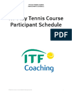 ITF Participant Schedule