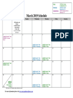 SCDNF March 2019 Schedule