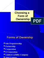 Choosing A Form of Ownership Choosing A Form of Ownership