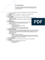 Internship Report Format