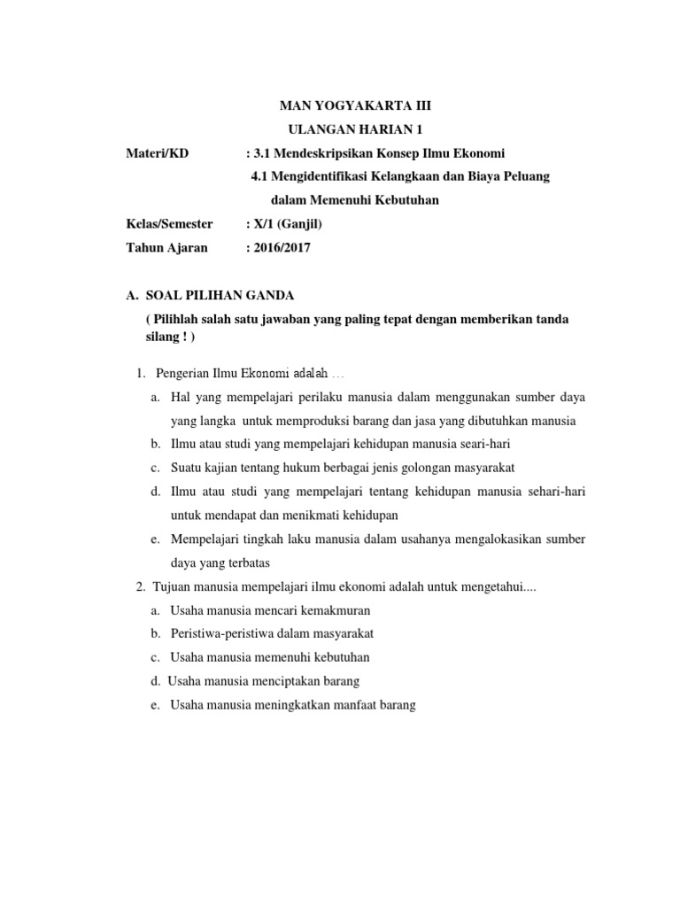 10 2 Soal Uh Dan Jawaban