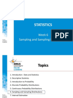 Statistics: Week 6 Sampling and Sampling Distributions
