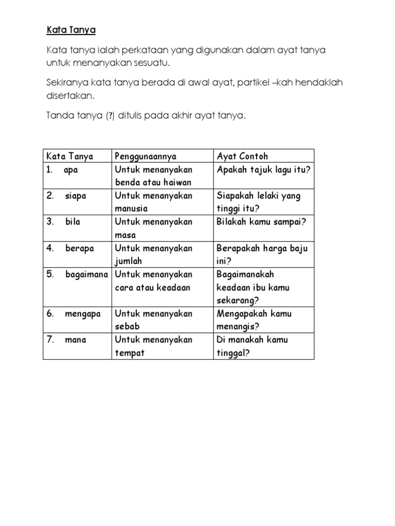 Kata Tanya