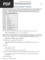 Euler's Totient Function and Euler's Theorem