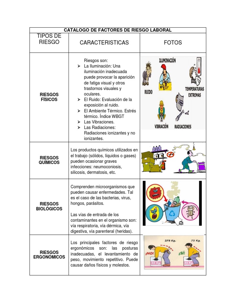 Clasificación de Riesgos Laborales | PDF | Factores humanos y ergonomía ...