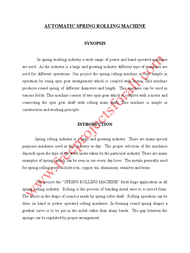 Automatic Spring Rolling Machine Creates Rounds Springs With Simple ...