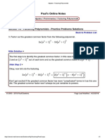Factoring Polynomials Practice Problems Solution 03