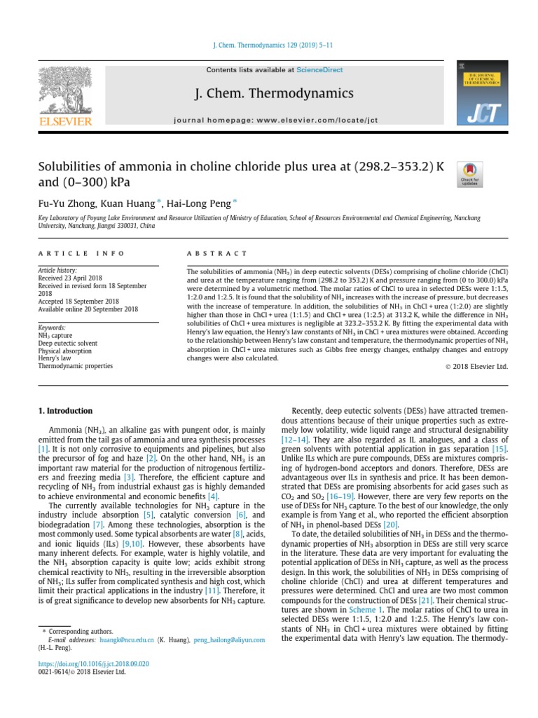 10 1016@j JCT 2018 09 020-1 PDF | PDF | Solubility | Gases