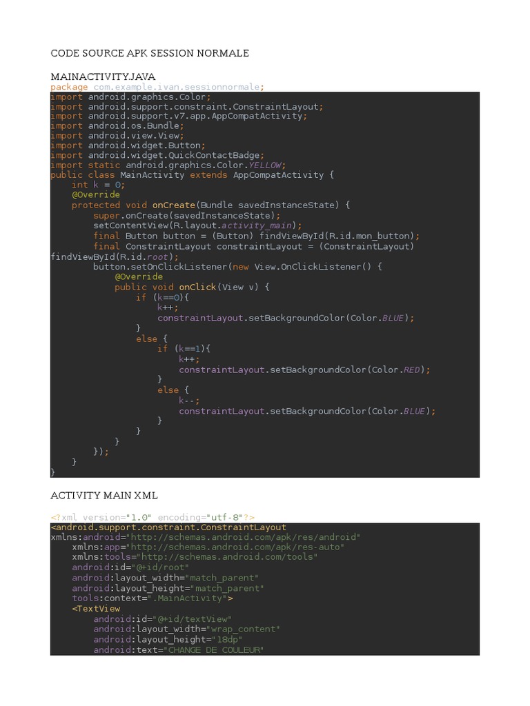 Codes Sources Session Normale | PDF | Android (Operating System ...