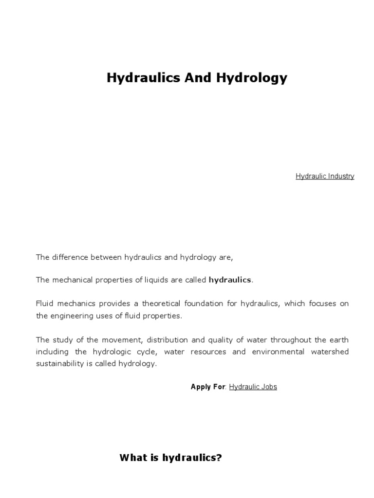 Hydraulics and Hydrology PDF