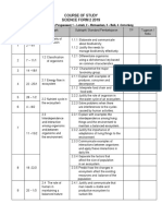 Course of Study Science f0rm 2019