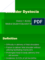 Shoulder Dystocia: District 1 ACOG Medical Student Education Module 2011