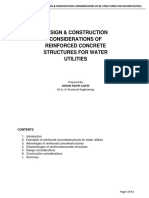Design & Construction Considerations of Reinforced Concrete Structures For Water Utilities