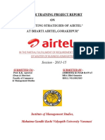 Summer Training Project Report ON "Marketing Strategies of Airtel" at Bharti Airtel, Gorakhpur"