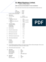 HPCL-Mittal Pipelines Limited fire equipment list