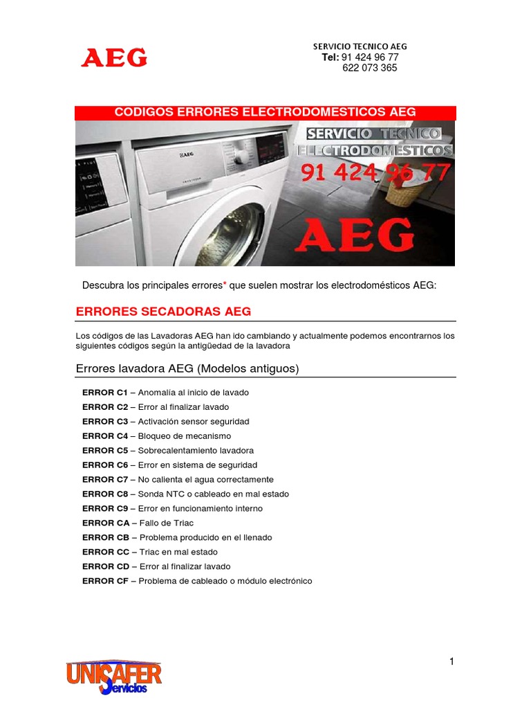 Fantástico Compra precio Errores Electrodomesticos AEG | PDF | Lavadora | Máquinas