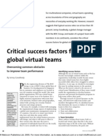 Critical Success Factors For Global Virtual Teams