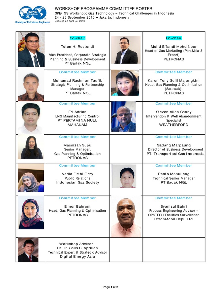 19wa01 Committee Roster | PDF | Fuel Production | Petroleum