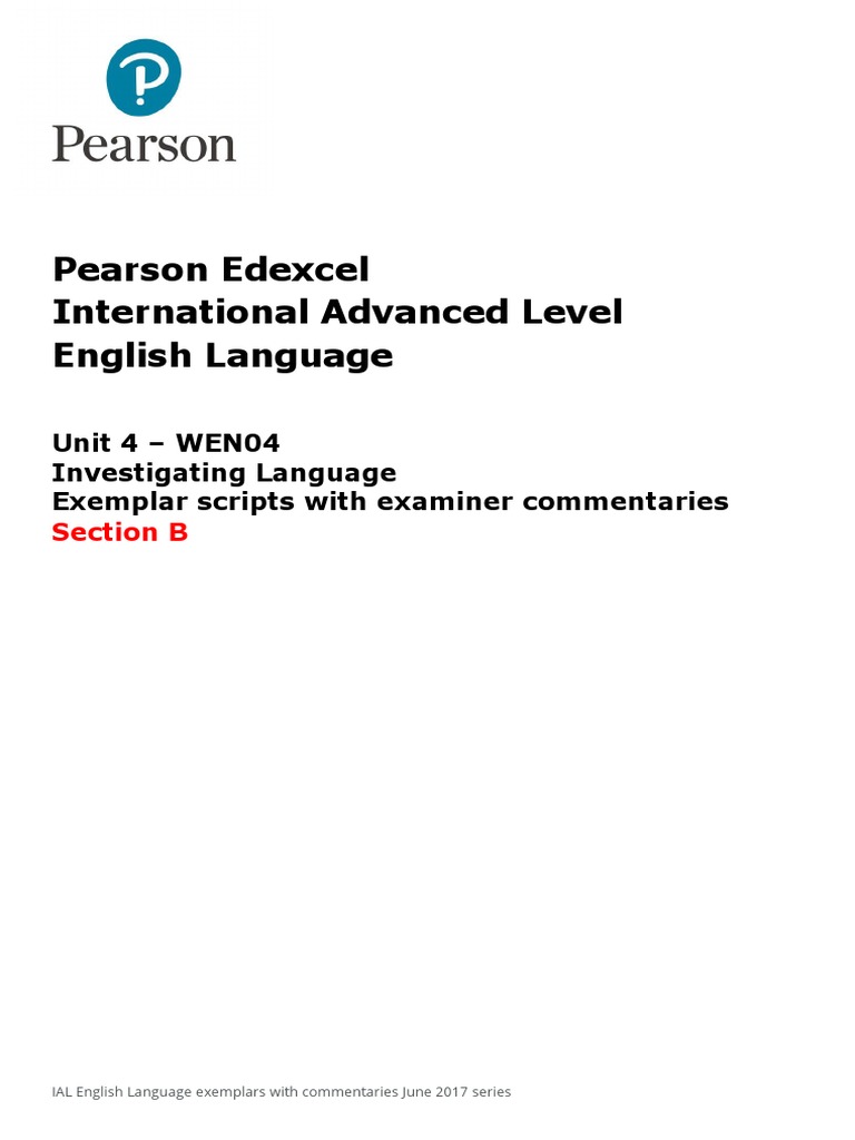 IAL English Language Unit 4 Exemplars | PDF | Question | Language ...