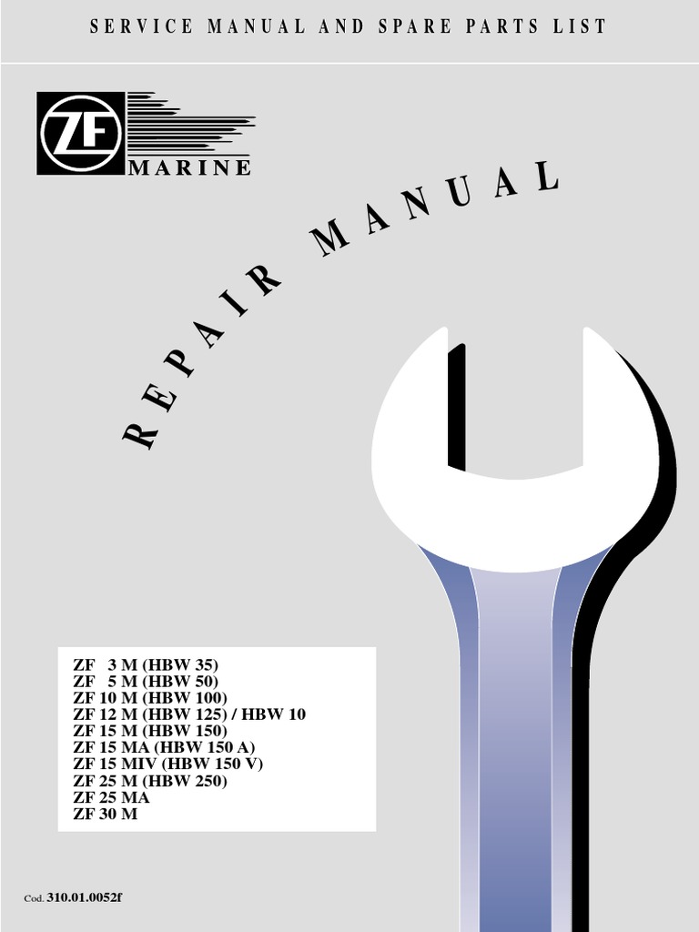 Repair Manual Zf Gearbox Horsepower Transmission (Mechanics)