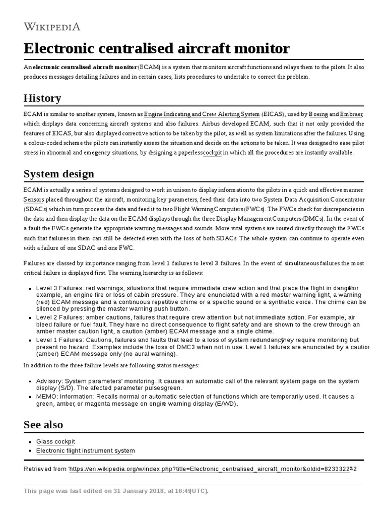 Electronic Centralised Aircraft Monitor | PDF | Aviation | Aircraft
