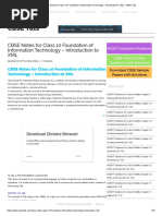 CBSE Tuts: CBSE Notes For Class 10 Foundation of Information Technology - Introduction To XML