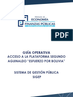 Guía Operativa: Acceso A La Plataforma Segundo Aguinaldo "Esfuerzo Por Bolivia" Sistema de Gestión Pública Sigep
