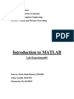 Introduction To MATLAB: Lab Experiment#1