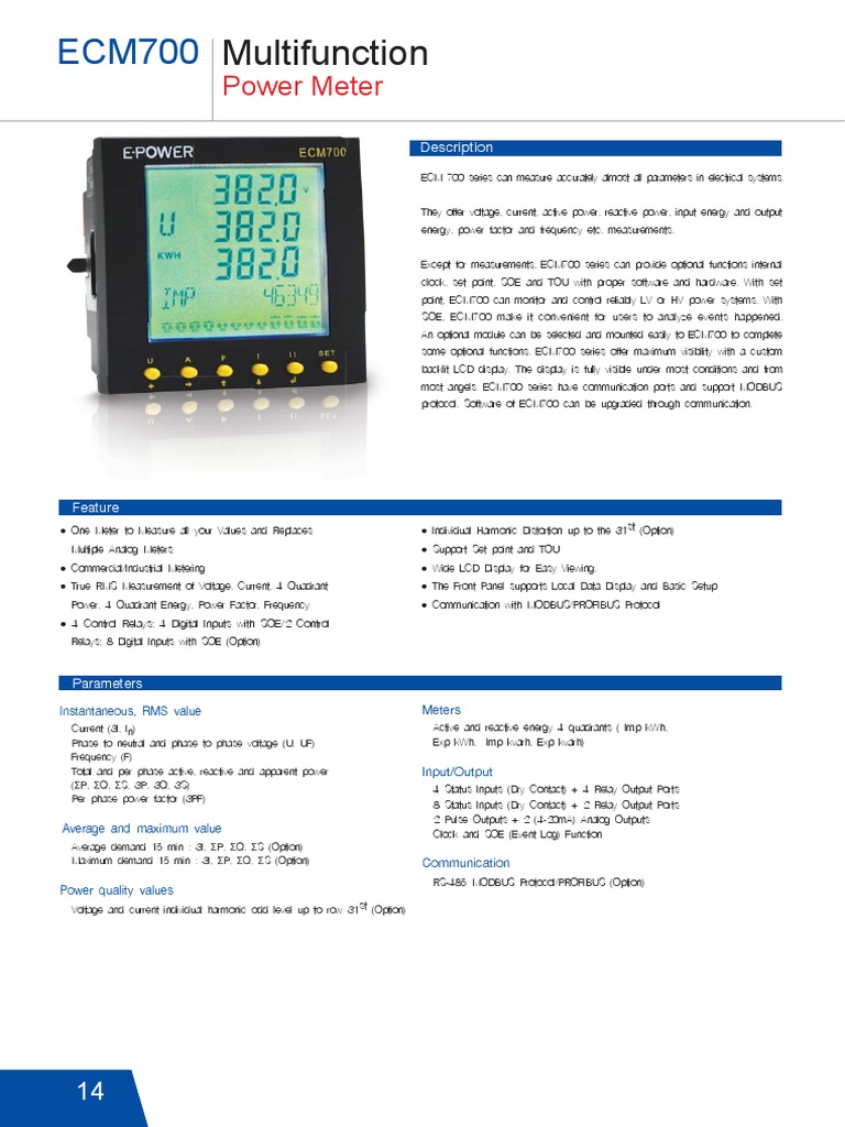 Ecm 700 | PDF | Relay | Ac Power