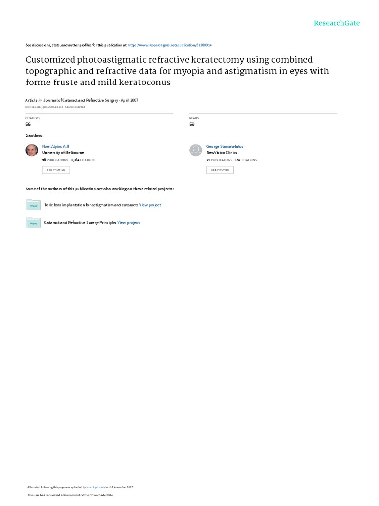 Laser Surgery for Astigmatism Management | PDF | Senses | Eye