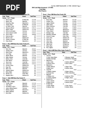 Mansfield Lake Ridge Running Events