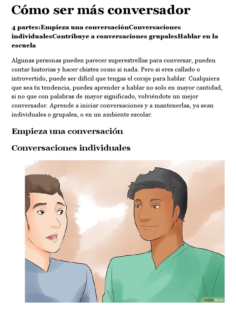 Cómo ser un mejor conversador | PDF | Artes del Lenguaje y Comunicación