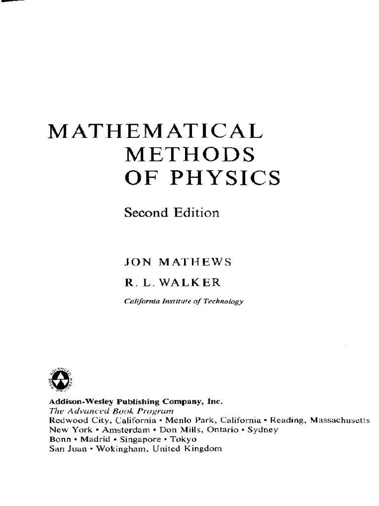 Mathematical Methods Of Physics Pdf Equations Ordinary Differential Equation