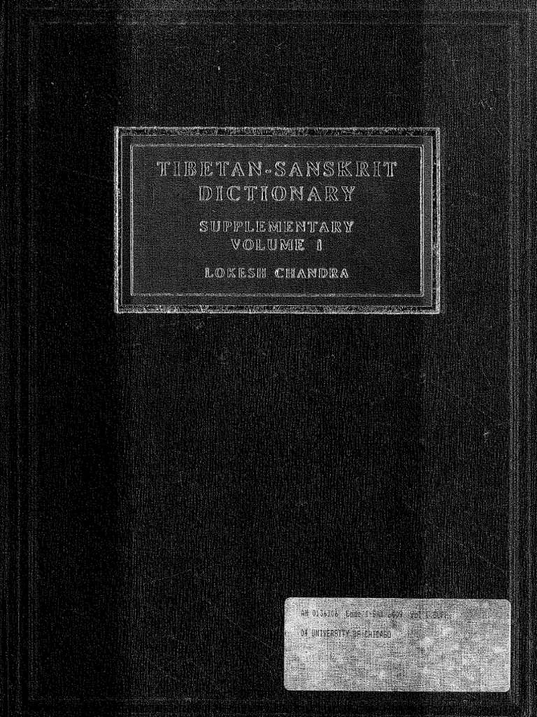 「Tibetan-Sanskrit Dictionary」 Chandra Dictionary, Tibetan Sanskrit Dictionary Lokesh Chandra