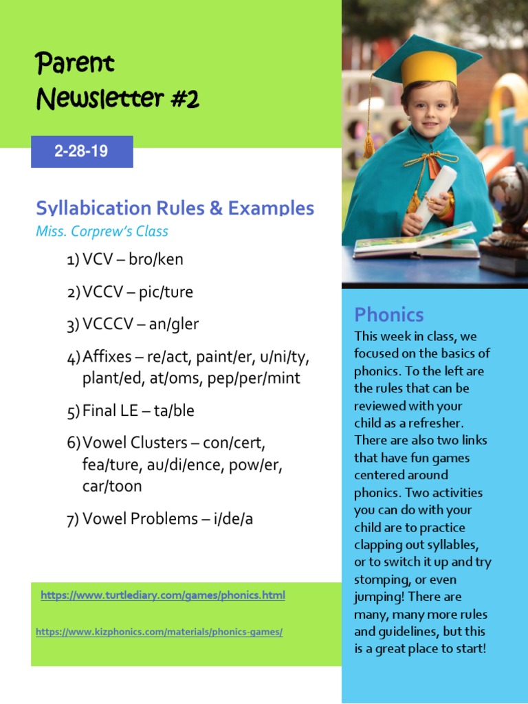 Syllabication Rules for Phonics Practice | PDF | Language Arts & Discipline