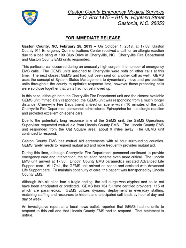 Cherryville Call Press Release PDF