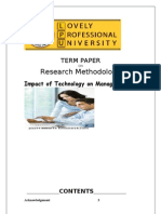 Term Paper of Research Methodology