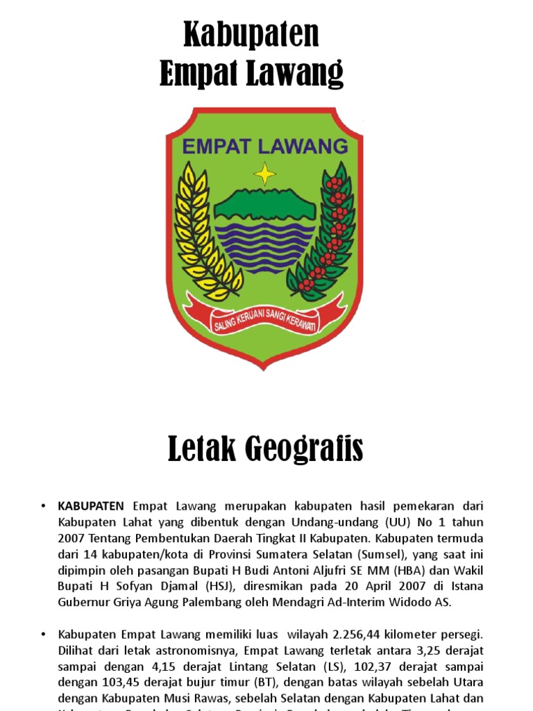 Kabupaten Empat Lawang: Profil dan Data | PDF
