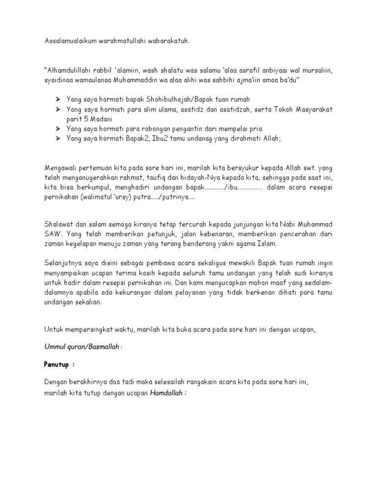 Muqaddimah Walimatul Ursy Pdf