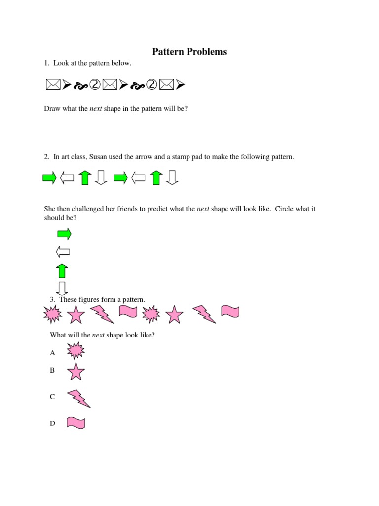 Next Shape Prediction in Patterns | PDF | Home & Garden | Art