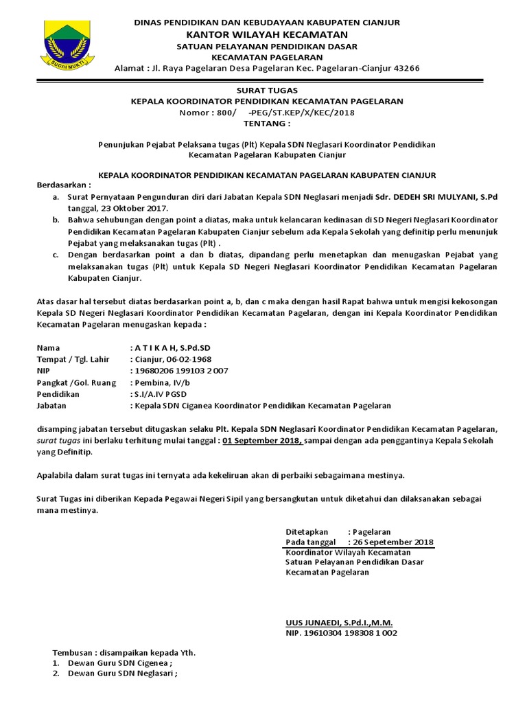Surat Tugas Pa Bebendocx